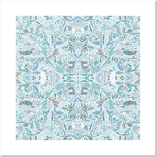 Mosaic in Aquamarine / Boho Tile Pattern Posters and Art